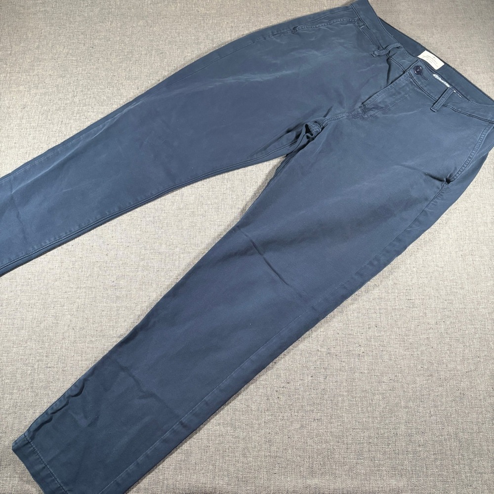 7 For All Mankind Chino Pants Mens 34x30 Navy Blue Straight Leg Premium Denim